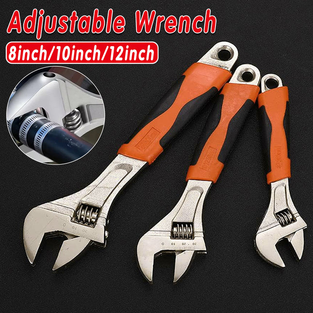 8inch 10inch 12inch Durable Chrome Vanadium Steel Rubberized Grip Adjustable Wrench