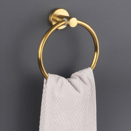 Bathroom Towel Rack Wall Mounted Towel Ring Black Toilet Paper Holder Shelf