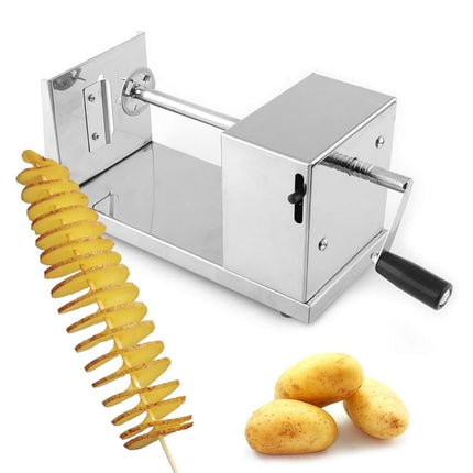 Stainless Steel Manual Potato Spiral Cutting Machine Hand Crank Slicer