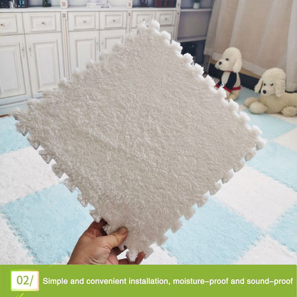 Square Carpet Set 12PCS Soft Splicing Floor Mats for Bedroom and Home Decor