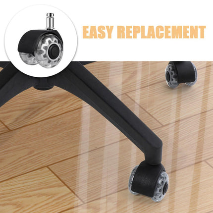 5PCS Silent Office Chair Caster Wheels Transparent Double Roller Replacement Set