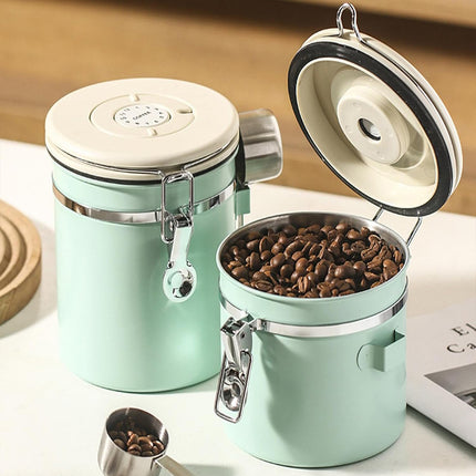 1.5L or 1.8L 304 Stainless Steel Airtight Jar with Vent Valve For Coffee Bean Tea