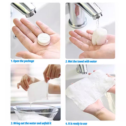 Compressed Face Towel 50pcs Portable Travel Wipes Coin Tissue Skincare Cleaning