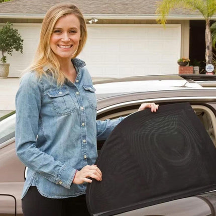 2pcs Car Window Screen Mesh Universal Anti Mosquito Sunshade Curtain Protector