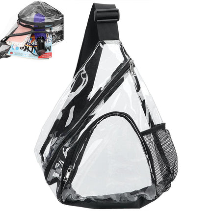 Transparent PVC Waterproof Crossbody Bag Casual Shoulder Slant Backpack Travel
