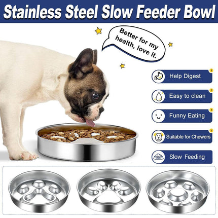 Cat Dog Pet Slow Food Bowl Feeding Dish for Cats Dogs Puppy Food Bowl