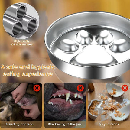 Cat Dog Pet Slow Food Bowl Feeding Dish for Cats Dogs Puppy Food Bowl