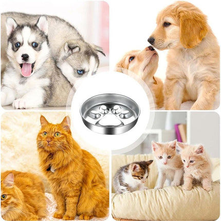 Cat Dog Pet Slow Food Bowl Feeding Dish for Cats Dogs Puppy Food Bowl