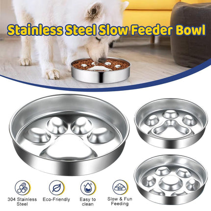 Cat Dog Pet Slow Food Bowl Feeding Dish for Cats Dogs Puppy Food Bowl