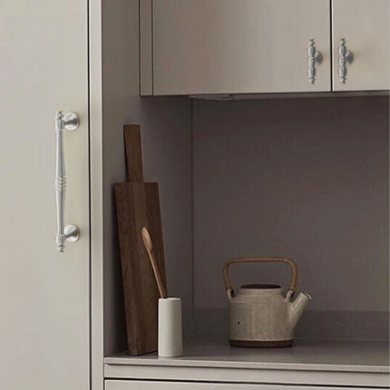 Cabinet Drawer Handles Silver 4Sizes Modern Wardrobe Pull Simple Luxury Design