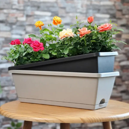 10pcs Flower Pots Plastic Garden Pot Planter Flower Rectangle Plant Pots Saucer