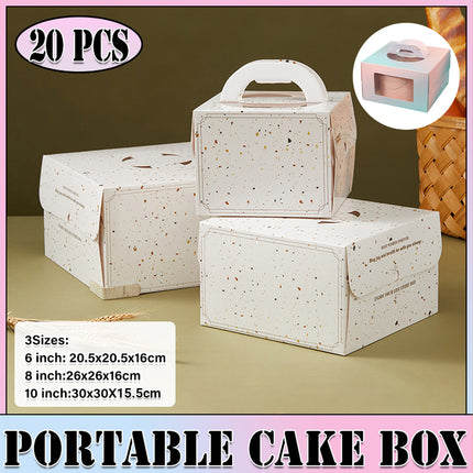 20x Portable Cake Box Cake Container Clear for Birthday Cupcakes Cookies