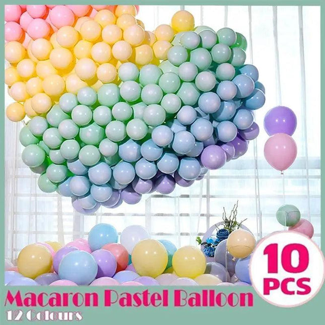 10X Macaron Retro Balloon 25Cm Helium Latex Balloons Party Wedding Birthday Au - Aimall