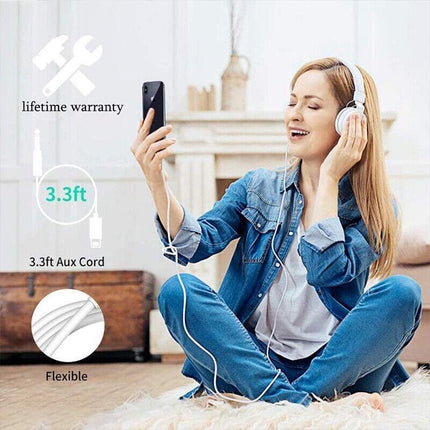 For Iphone To 3.5mm Aux Audio Adapter Cable Cord Jack Iphone 12 11 Pro 8 7 Plus - Aimall