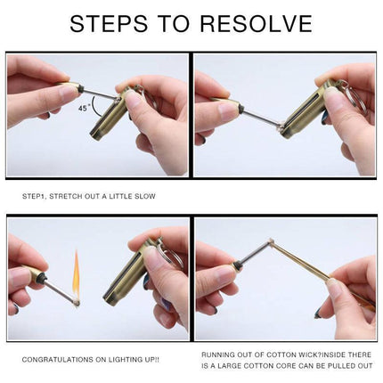 Waterproof Fire Starter Lighter Match Keychain Survival Camping Metal Bullet Au - Aimall