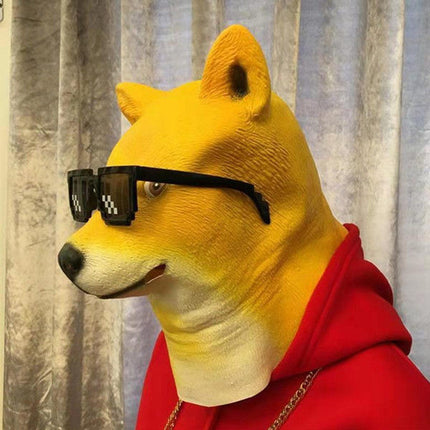 Funny Yellow Dog Animal Headgear Costume Spooky Party Props for Cosplay Fun