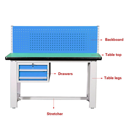 Anti Static Heavy Duty Steel Workbench 180x75x80cm Modular Components