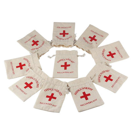 10x Hangover Recovery Kit Muslin Favour Bags Rustic Hens Party Engagement - Aimall