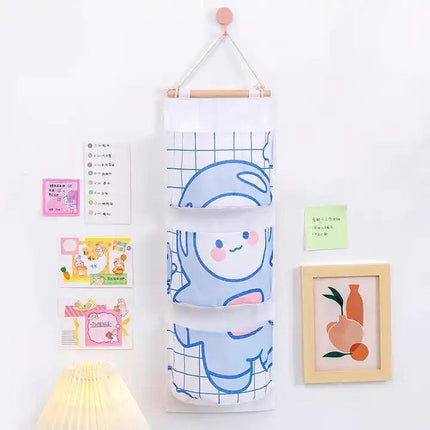 Bear Rabbit Sundry Storage Bag 3 Pockets Door Wall Hanging Organizer Pouch AU - Aimall