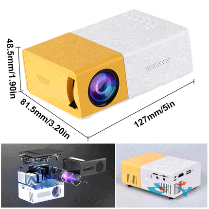 Portable Mini Pocket Projector LED Home Cinema HD 1080P HDMI Remote Control
