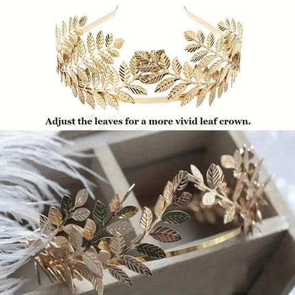 8pcs Gold Leaf Headband Bridal Hair Accessories Elegant Leaf Hair Band Set
