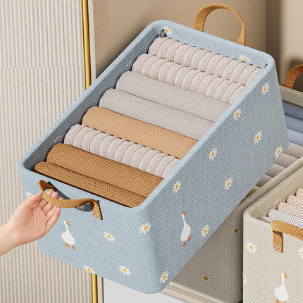 4pcs Clothes Storage Box Foldable Organizer for Closet Household Dormitory Use