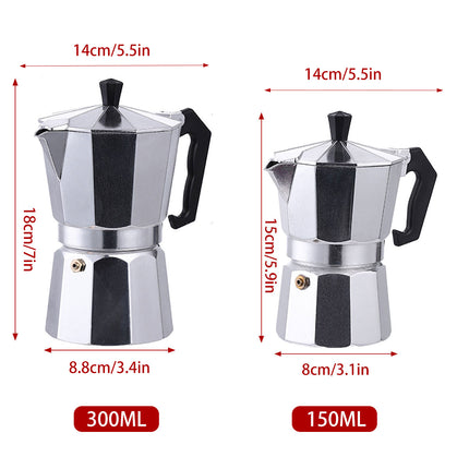 Aluminum Octagonal Mocha Pot European Coffee Utensil Kitchen Coffee Brewing Pot