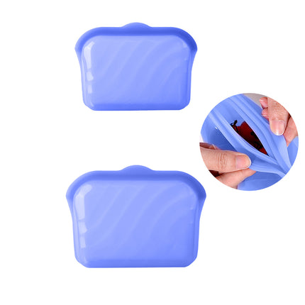 2PCS Food Grade Silicone Storage Bags Reusable Leakproof Seal Fresh Keeper
