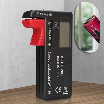 Digital Universal Battery Tester Fits AA AAA C D 9V and Button Cells LCD Display - Aimall