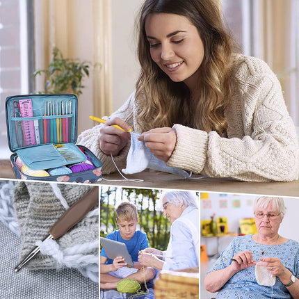 Beginner Crochet Yarn Set with Storage Case for DIY Scarf Hat Making Supplies