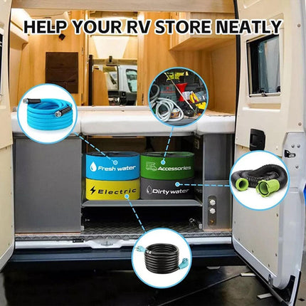 4PCS Caravan Camping RV Hose Bag Cable Storage Organizer for Water Hose Cord