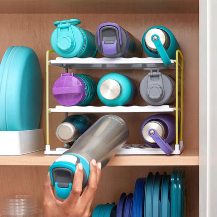 Adjustable Cup and Bottle Storage Rack Multifunctional Wine Thermos Holder Shelf