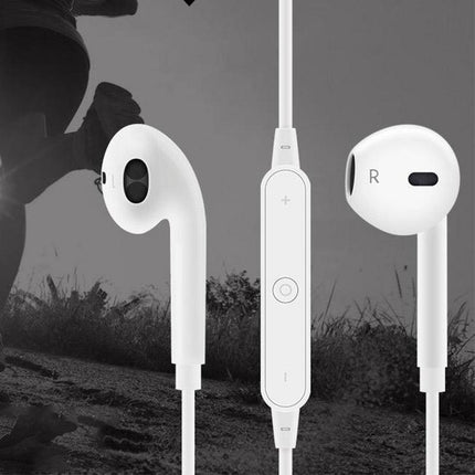 Black White Sweatproof Wireless Bluetooth Earphones Headphones Sport Gym