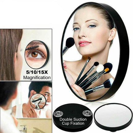5/10/15X Magnifying Makeup Mirror Cosmetic Beauty Compact Shaving Round Suction