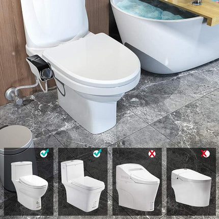 Bidet Toilet Seat Dual Nozzles Self-Cleaning Wash Hot Cold Mixer Water Sprayer