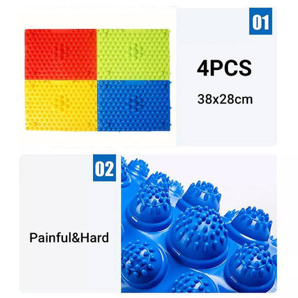 4PCS Shiatsu Foot Massage Pad Reflexology Board Foot Care Relaxation Mat