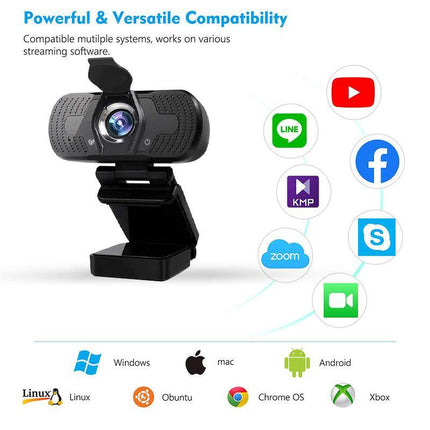 1080P Webcam Full HD USB 2.0 For PC Desktop Laptop Web Camera with Microphone - Aimall