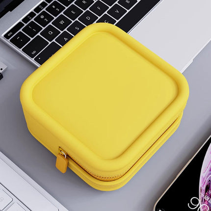 Yellow Portable Cosmetic Bag Travel Organiser Toiletry Case for Makeup Storage