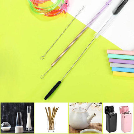 8 Pcs Nylon Straw Brush Set Cleaner Bottle Glass Tube Pipe Small Long Cleaning