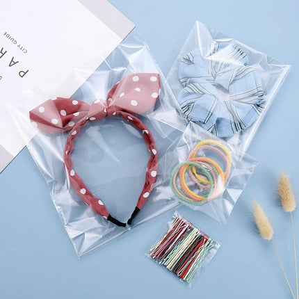 100X Translucent Plastic Candy Packaging Bags Self Adhesive Cookie Biscuit Bags
