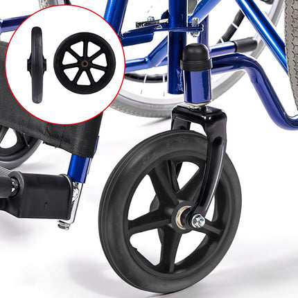 2PCS 8 Inch Wheelchair Front Wheels with Bearings Solid Replacement Wheels