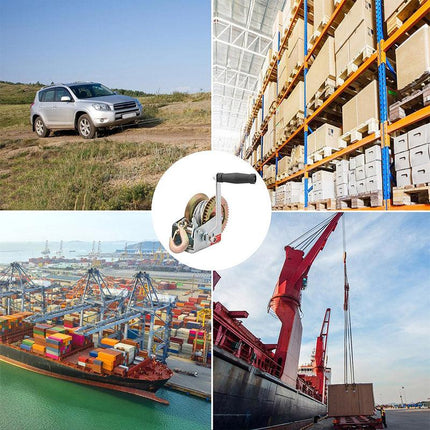 1200 lbs Hand Winch 8M Steel Wire Rope Hand Winch Manual Car Boat Trailer Camper