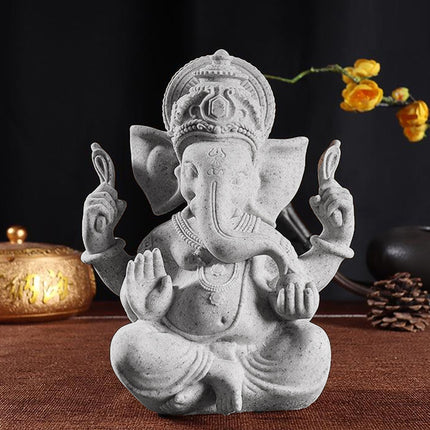 Resin Buddha Statue Carved Ornament Wealth God for Home Office Altar Decorative
