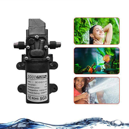 12V Water Pump 4-6L/Min 70W 130Psi Pressure Self-Priming Caravan Camping Boat Au