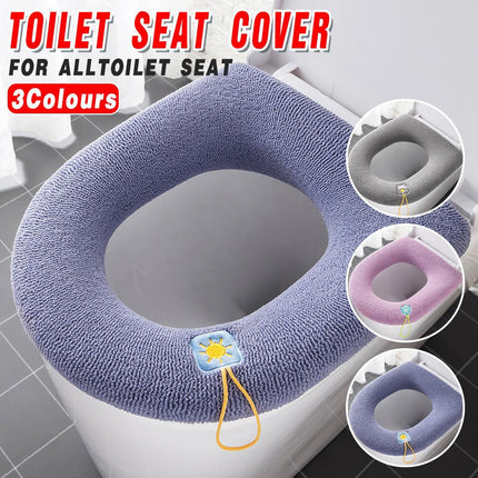 Soft Toilet Seat Bathroom Washable Warmer Cushion Mat Cover Pad Hook New Lid  Au