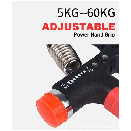 Adjustable Power Hand Grip Forearm Exerciser Gripper Strengthener Trainer 5-60Kg