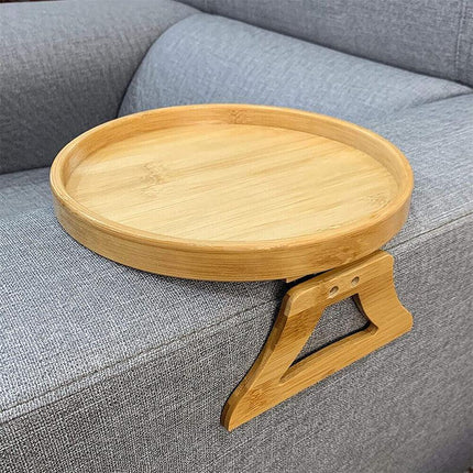 Wooden Sofa Foldable Tray Clip-on Sofa Armrest Tray Coffee Drink Snacks Holder - Aimall
