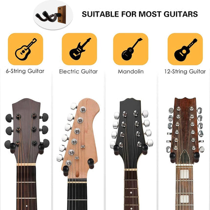 2PCS Guitar Wall Hanger Hook Holder Stand for Bass Ukulele Instrument Storage