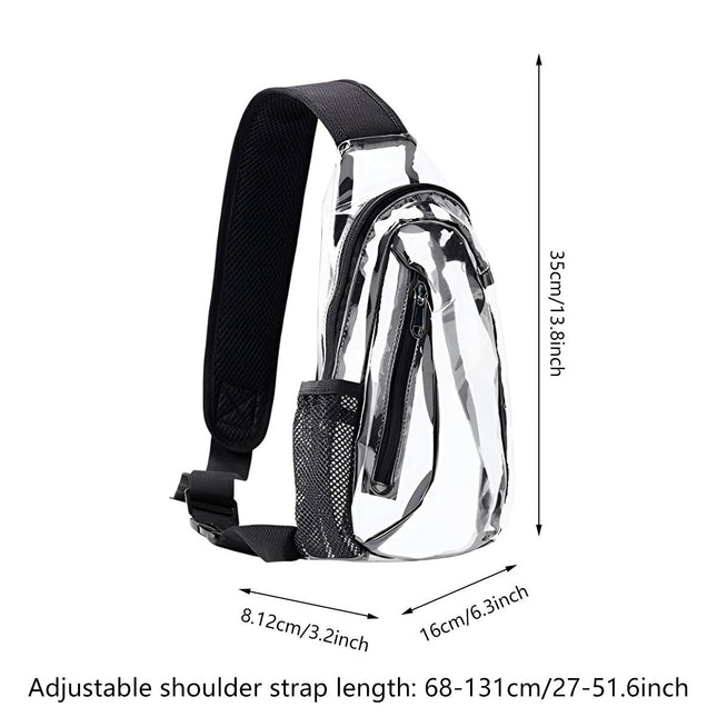 Transparent Chest Bag Outdoor Sports Crossbody Satchel Travel Gym Storage Bag