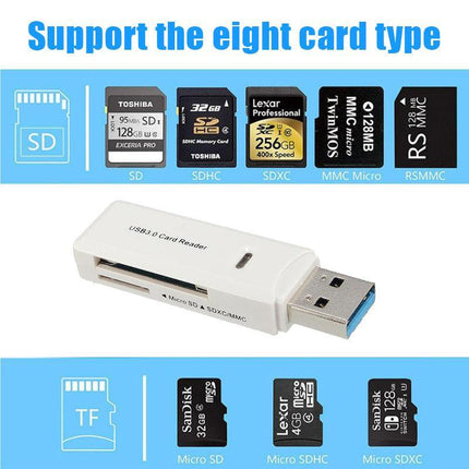 2 In 1 USB 3.0 Card Memory Reader High Speed SD SDHC SDXC Micro Writer Adapter - Aimall